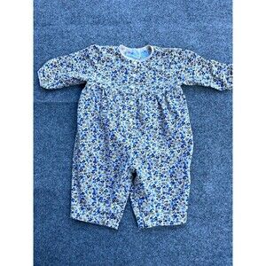 VTG Miniwear Girls Floral Cotton Jersey Romper One-Piece 3-6M Long Sleeve